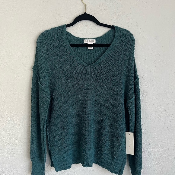 Rachel Zoe Woman Green V-Neck  Oversized Sweater, Size M - Picture 1 of 16